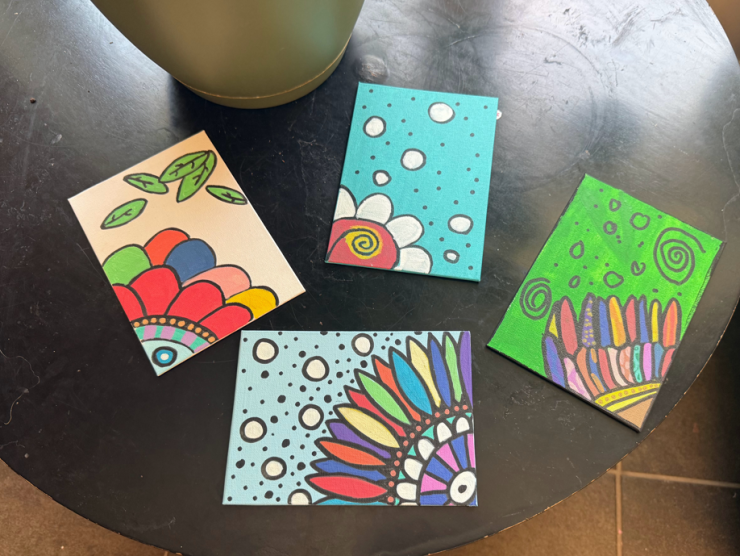 Examples of Boho Flower Paintings