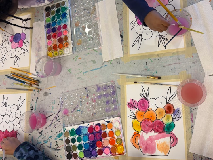 kids watercoloring
